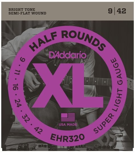 D'Addario Half rounds Electric Guitar Strings EHR320