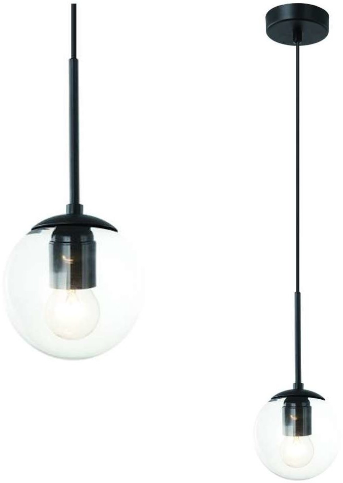Orlicki Design Lampa wisząca 1 punktowa Bao nero I claro szklana kula - Bao nero I claro