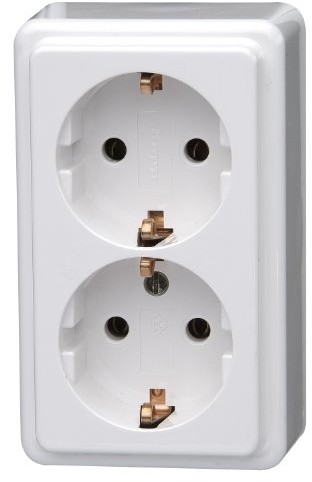 Kopp 102502002 rozgałęźnik kontaktu, 2 kontakty 10/16 A, z uziemieniem [klasa efektywności energetycznej: A] 102502002