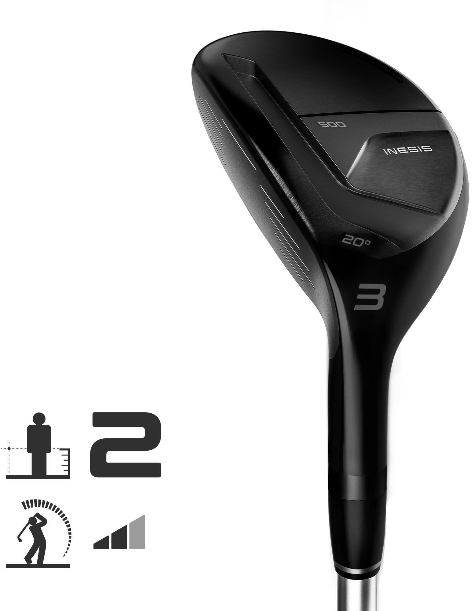 INESIS Kij golfowy hybryda 500 rozmiar 2 średni swing dla leworęcznych