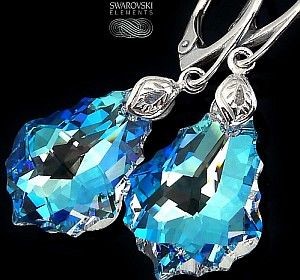 Swarovski Jedyne! Przepiękne Kolczyki Blue Aurora