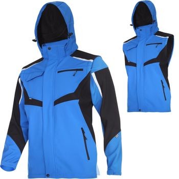 LAHTI PRO Kurtka softshell z kapturem i odpinanymi rękawami niebieska L40930 XXL