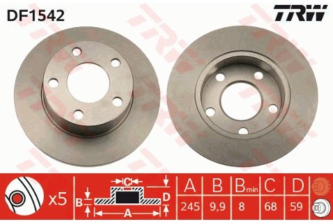 TRW Tarcza hamulcowa DF1542