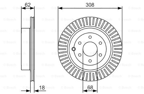 BOSCH Tarcza hamulcowa tylna, 0 986 479 533  0986479533
