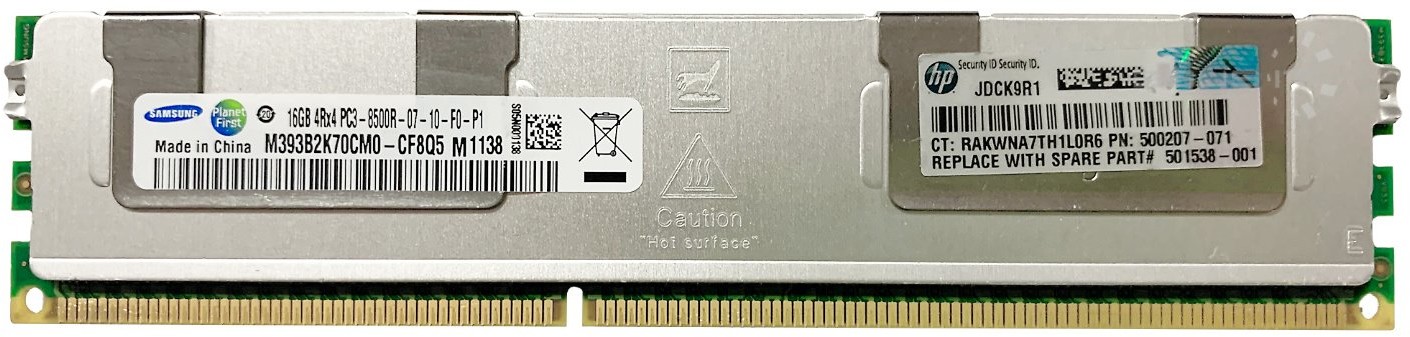 Samsung  RAM 1x 16GB ECC REGISTERED DDR3 1066MHz PC3-8500 RDIMM | M393B2K70CM0-CF8 427564275642756