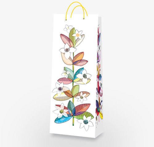 Ilustris S.C. torba prezentowa na butelkę, Kwiaty
