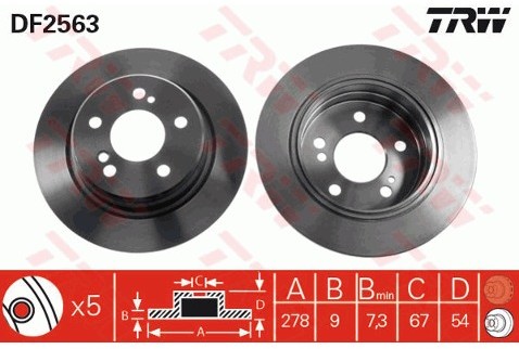 TRW Tarcza hamulcowa DF2563