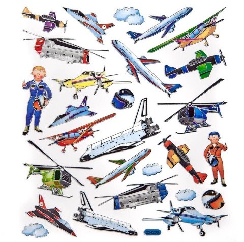 DpCraft Naklejki Samoloty i Piloci, 27 szt. NAK/7257-DP