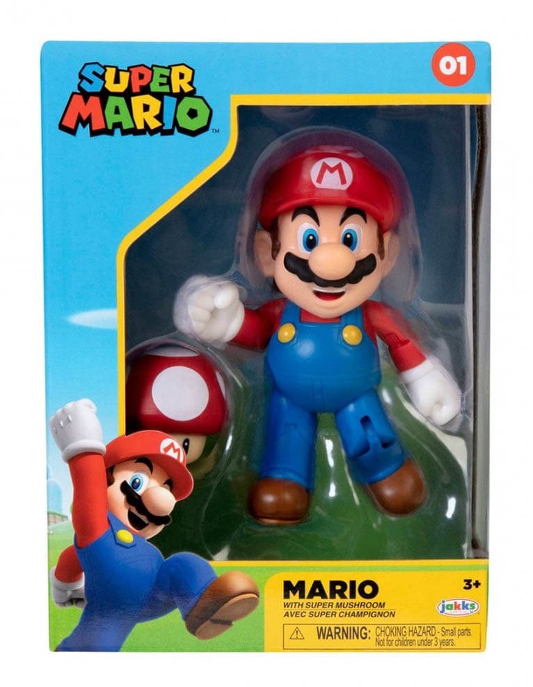 Jakks Pacific Zestaw 2 Figurek Super Mario Mario Super Mushroom 01