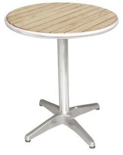 Bolero Stojaki na  u429 okrągły stół do bistro jesion i aluminiowa Top, 800 MM, srebrny U429