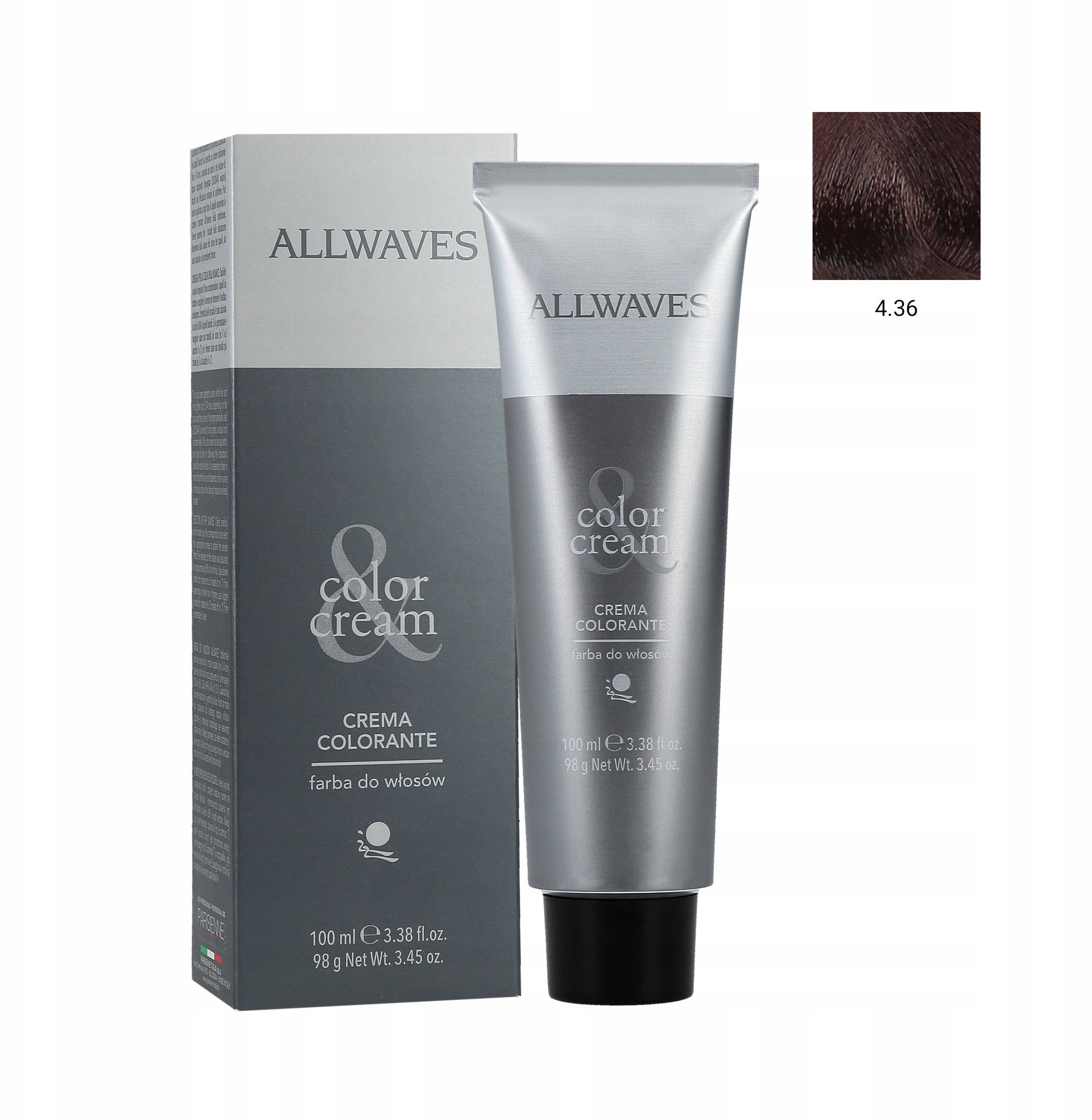 ALLWAVES Cream Color Farba Do Włosów 4.36 100 ML