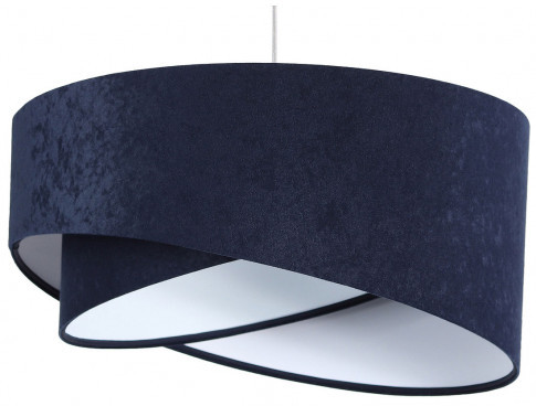 Granatowo-biała lampa wisząca welurowa - 3X EX985 S6-P29