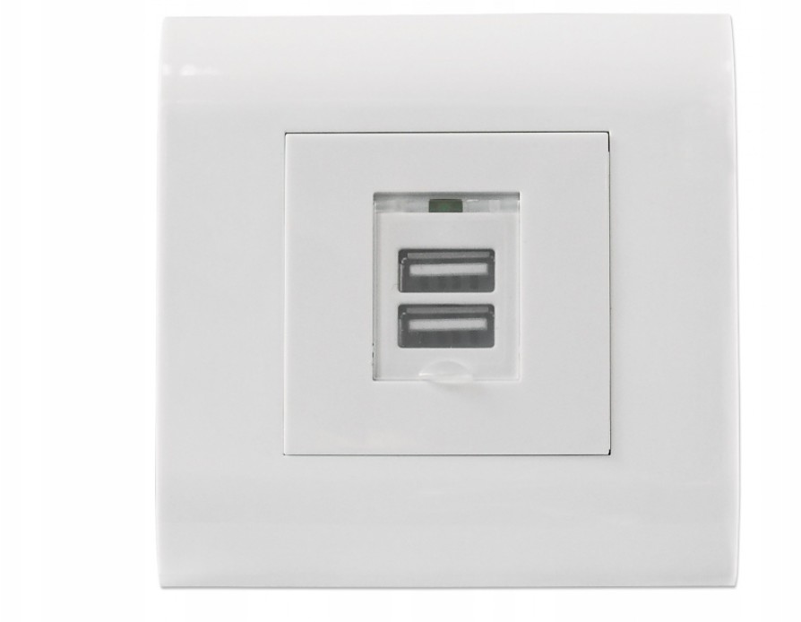 Intellinet Gniazdo podtynkowe z 2-portami Usb typu
