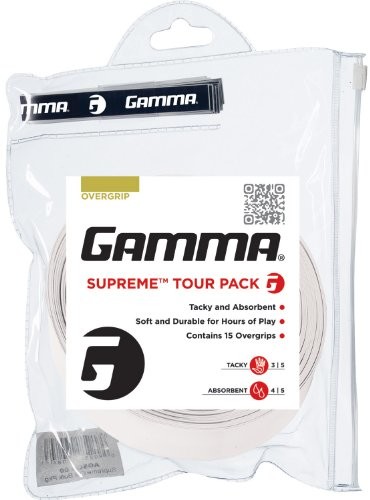 Gamma Owijka rękojeści Supreme over Grip 15 Tour Pack , biały, agsob-10 378_weiß