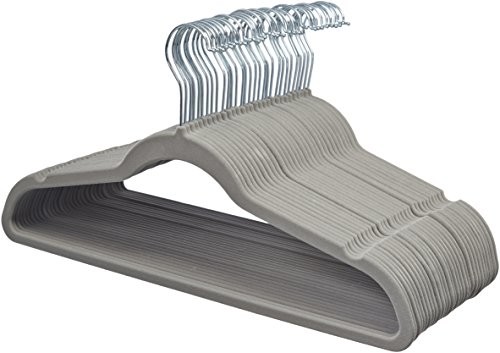 AmazonBasics garnitur-/kostium do prasowania, z aksamitnym materiałem, czarny, szary, 30 AQ-M0011