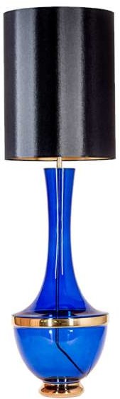 4concepts Nocna LAMPKA stojąca TROYA L232271307 abażurowa LAMPA stołowa vintage czarna złota L232271307