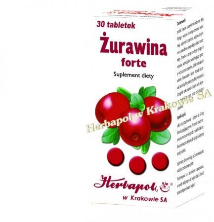 Herbapol KRAKÓW ŻURAWINA FORTE 30 tabletek, Wysyłka kurierem tylko 10,99 zł