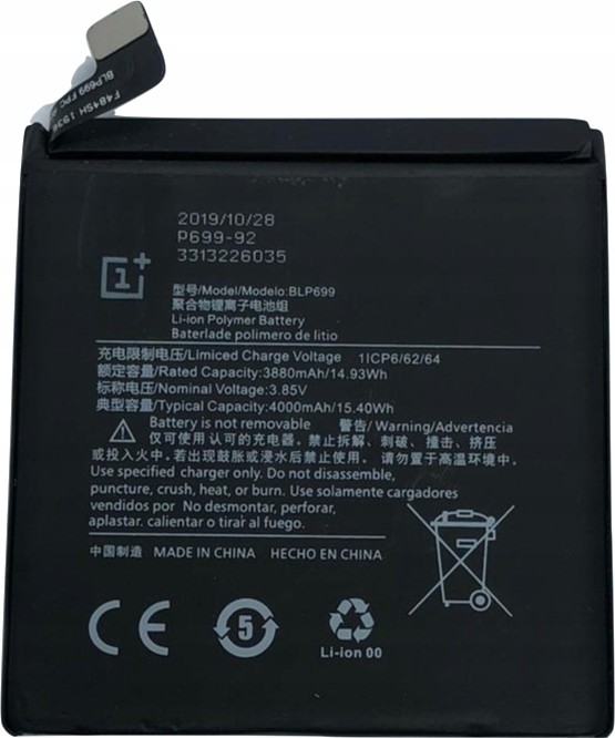 Bateria Oneplus 7 Pro BLP699 Li-Ion 4000mAh 3.85V