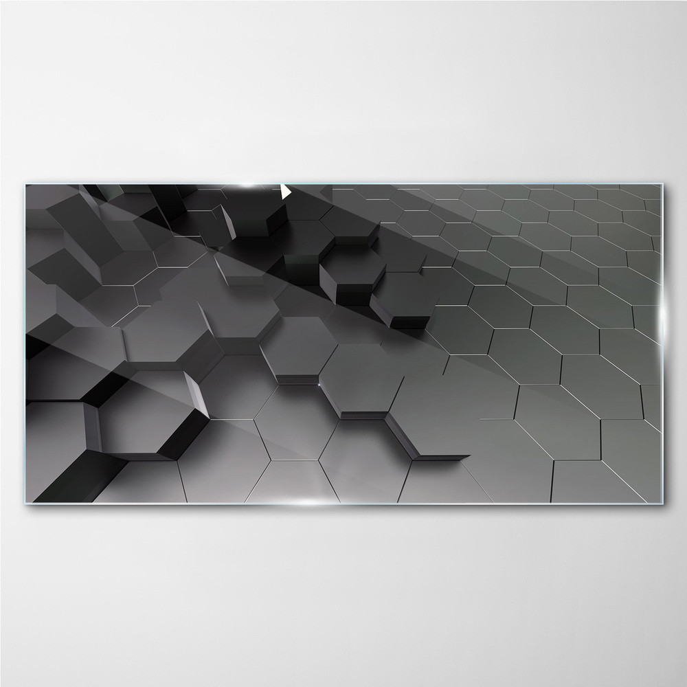 PL Coloray Obraz na Szkle Nowoczesny sześciokąty 140x70cm