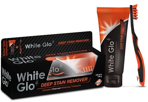 Inny White Glo Charcoal Deep Stain  - Pasta wybielająca (czarna) z aktywnym węglem, 100ml Pas000164