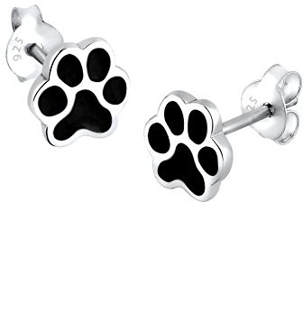 Elli 304670411 kolczyki damskie w kształcie łapy, srebro 925, srebro sterling próby 925, czarny 0304290411