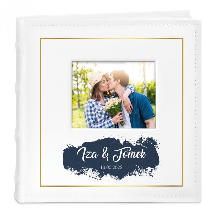 NA Murrano Album mały z oknem nadruk dedykacja dla pary ślub rocznicę ALB-SO-WH-UV-030