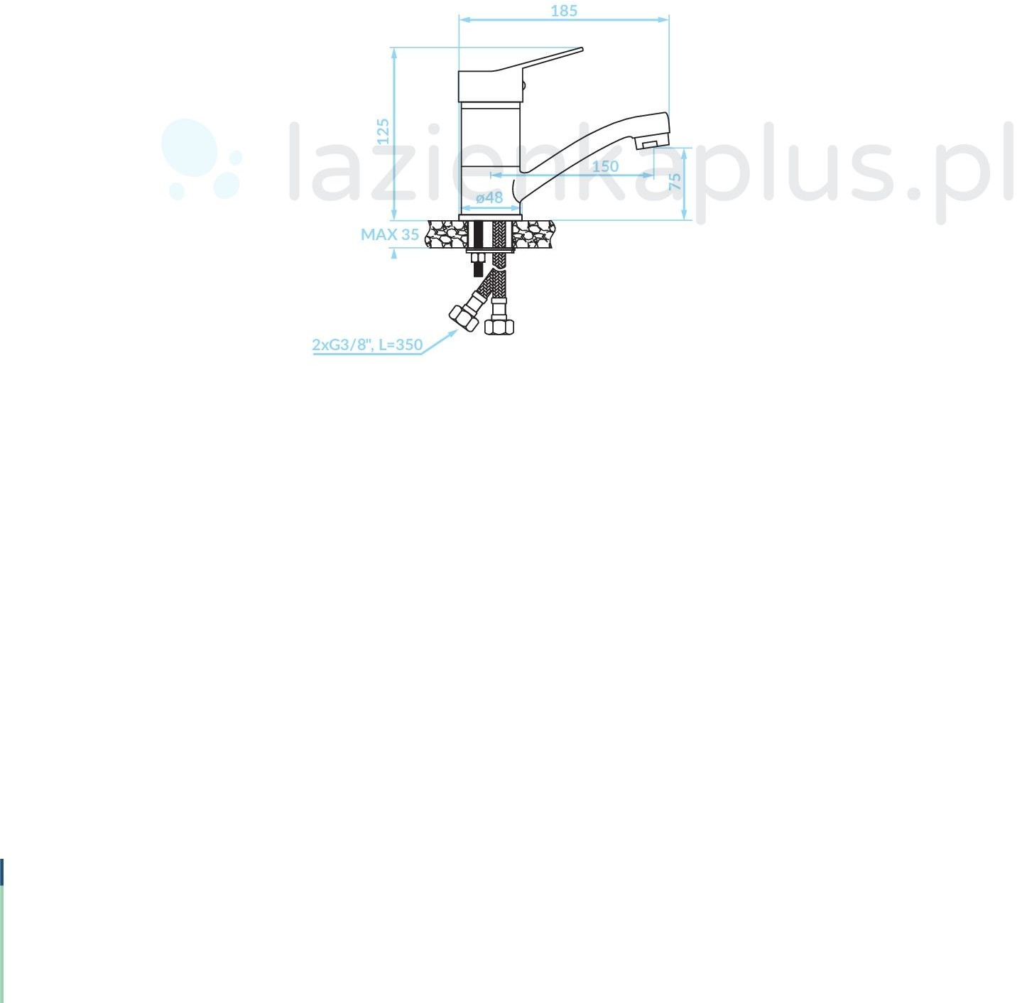 Kuchinox Tibi bateria umywalkowa chrom BQY026D