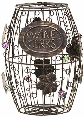 Mind Reader Wine Barrel Cork Holder, Wine Cork Holder, Cork Storage, Bronze