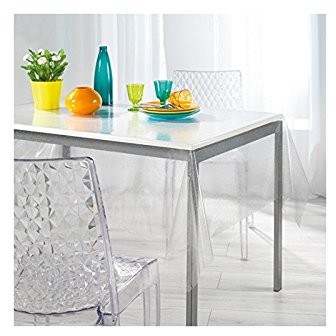 Decorline Decor Line obrus z cekinami, wykonana z PCW, przezroczystyxW kolorze srebrnym 1710465