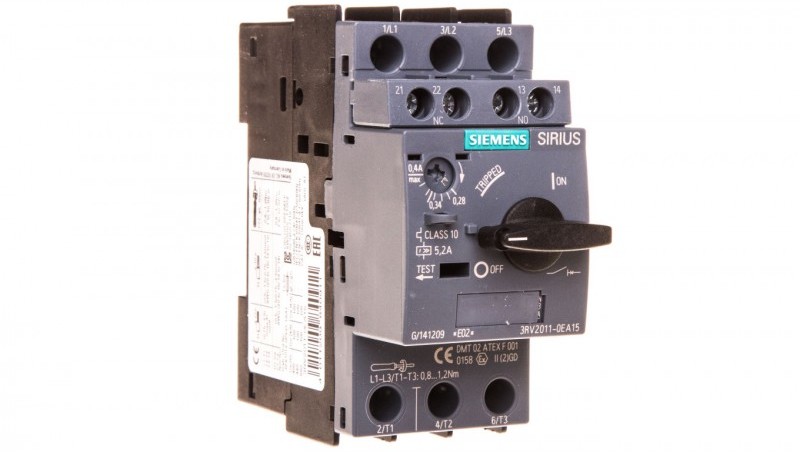 Siemens Wyłącznik silnikowy 3P 0.28-0.4A 1Z 1R S00 3RV2011-0EA15 3RV2011-0EA15