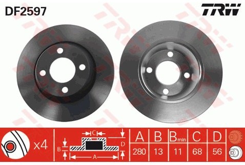 TRW Tarcza hamulcowa DF2597