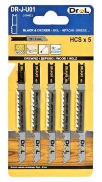 DREL Brzeszczoty do wyrzynarek DR-J-U01 75mmx 4mm 5szt Typ chwytu 