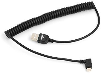System-S System-S Rozciągliwy kabel spiralny Micro USB 2.0 kabel kątowy 90 stopni wtyk kątowy (prawo/męski) 50-135 cm 52566292