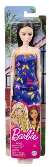 Mattel Barbie Lalka Szykowna Brunetka w granatowej sukience w motyle 001880