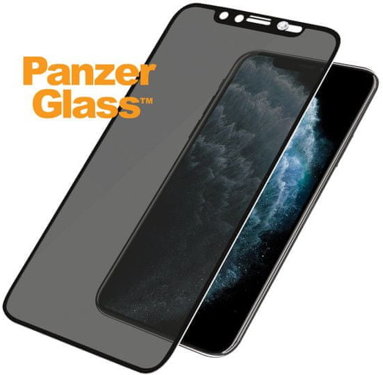 PanzerGlass Szkło ochronne Edge to Edge Privacy dla iPhone X/Xs/11 Pro czarne Swarovski CamSlider P2680)