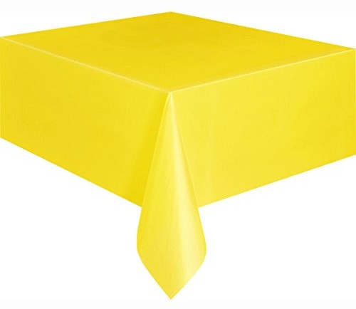 Unique Party Supplies Obrus stołowy z tworzywa sztucznego, 137x274 cm, słoneczny żółty 5093