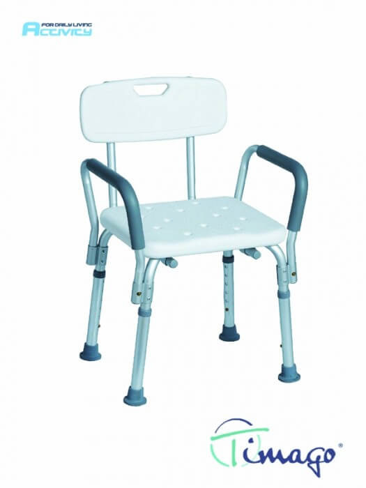 PDS CARE Taboret prysznicowy z oparciem i uchwytami PLS032