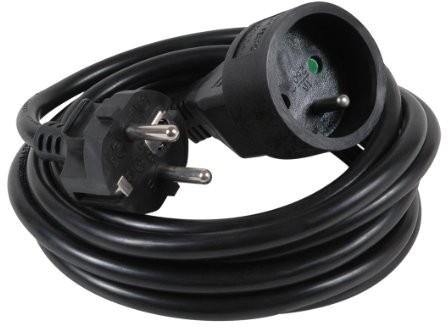 DEBFLEX Debflex 335243 przedłużacz przewód płaszczowy z tworzywa sztucznego HO5VV-F 3G1,5, uchwyt, 3 m, czarny 335243