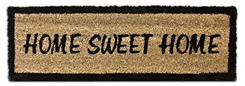 Relaxdays Wycieraczka kokosowa Home sweet Home 75 x 25 cm z antypoślizgowego PCW podłogowa wycieraczka wykonana z włókna kokosowego jako mata zatrzymująca brud mata kokosowa i  wycieraczka wycieraczka  10016754