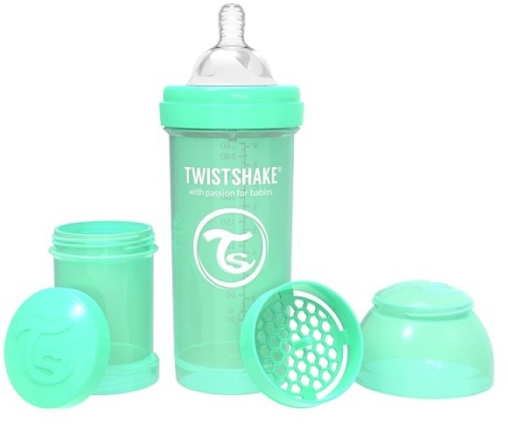 Twistshake Butelka antykolkowa, Zielony, 260 ml