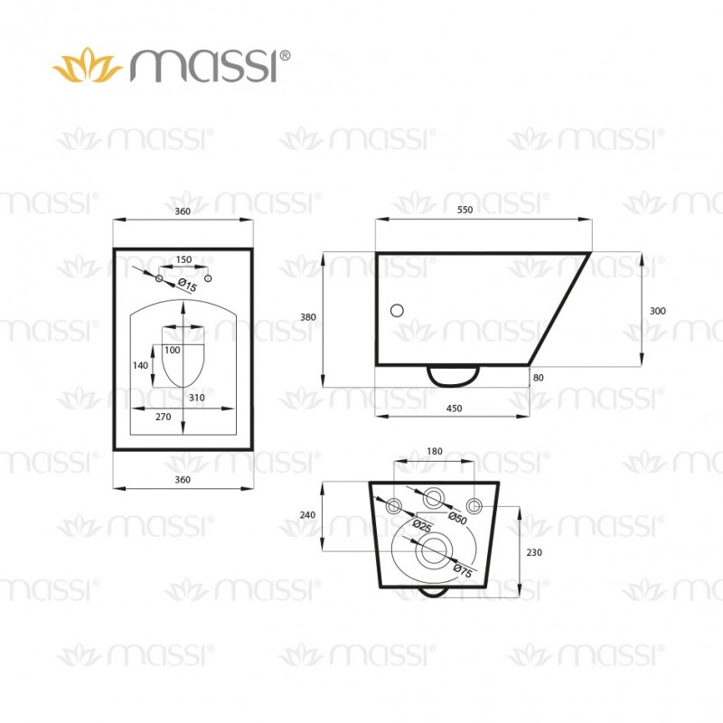 Massi Inglo Duro 36x55x38 biała MSM-2389DU