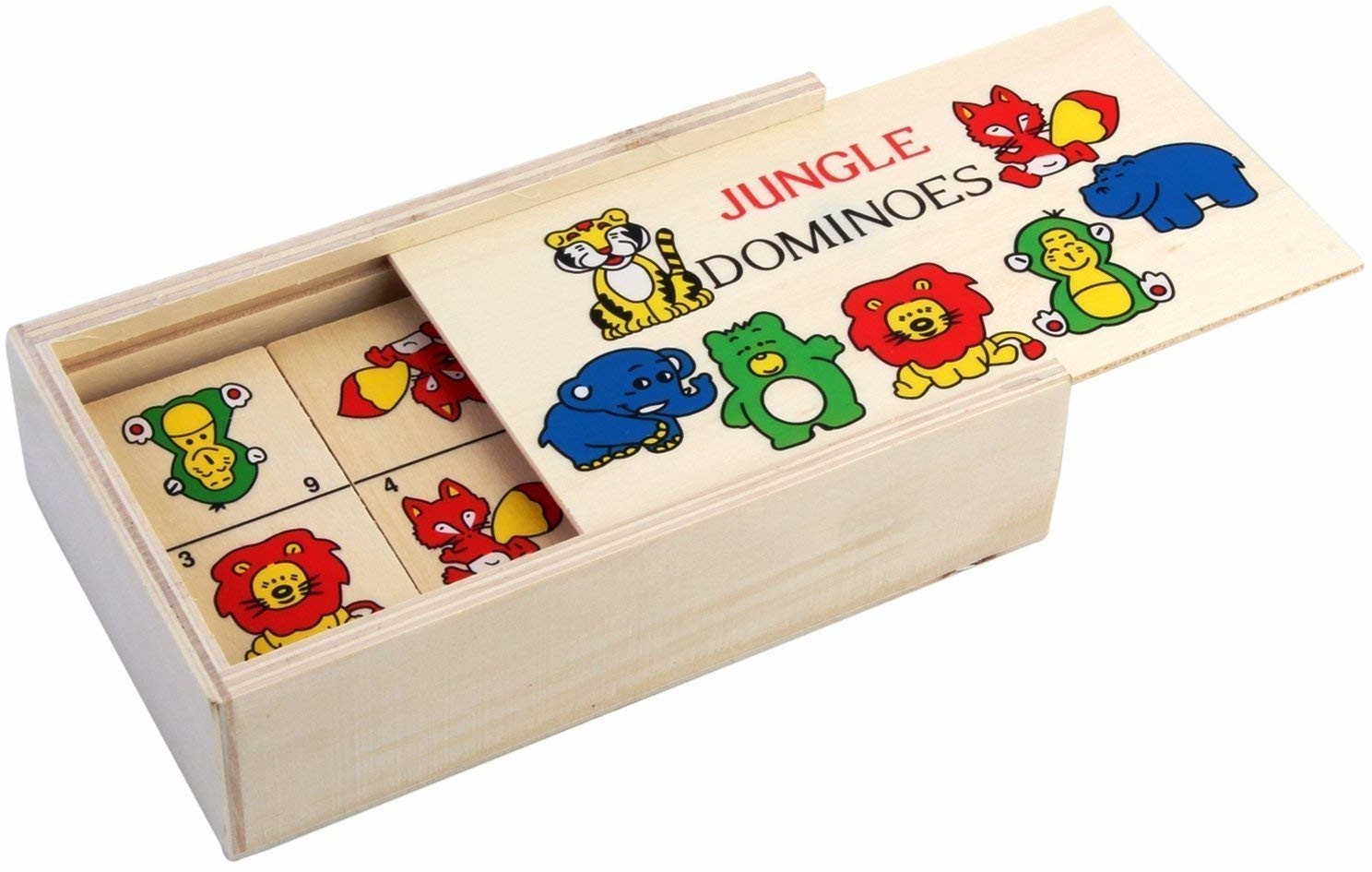 Drewniane Domino Zwierzęta Układanka Dla Dzieci