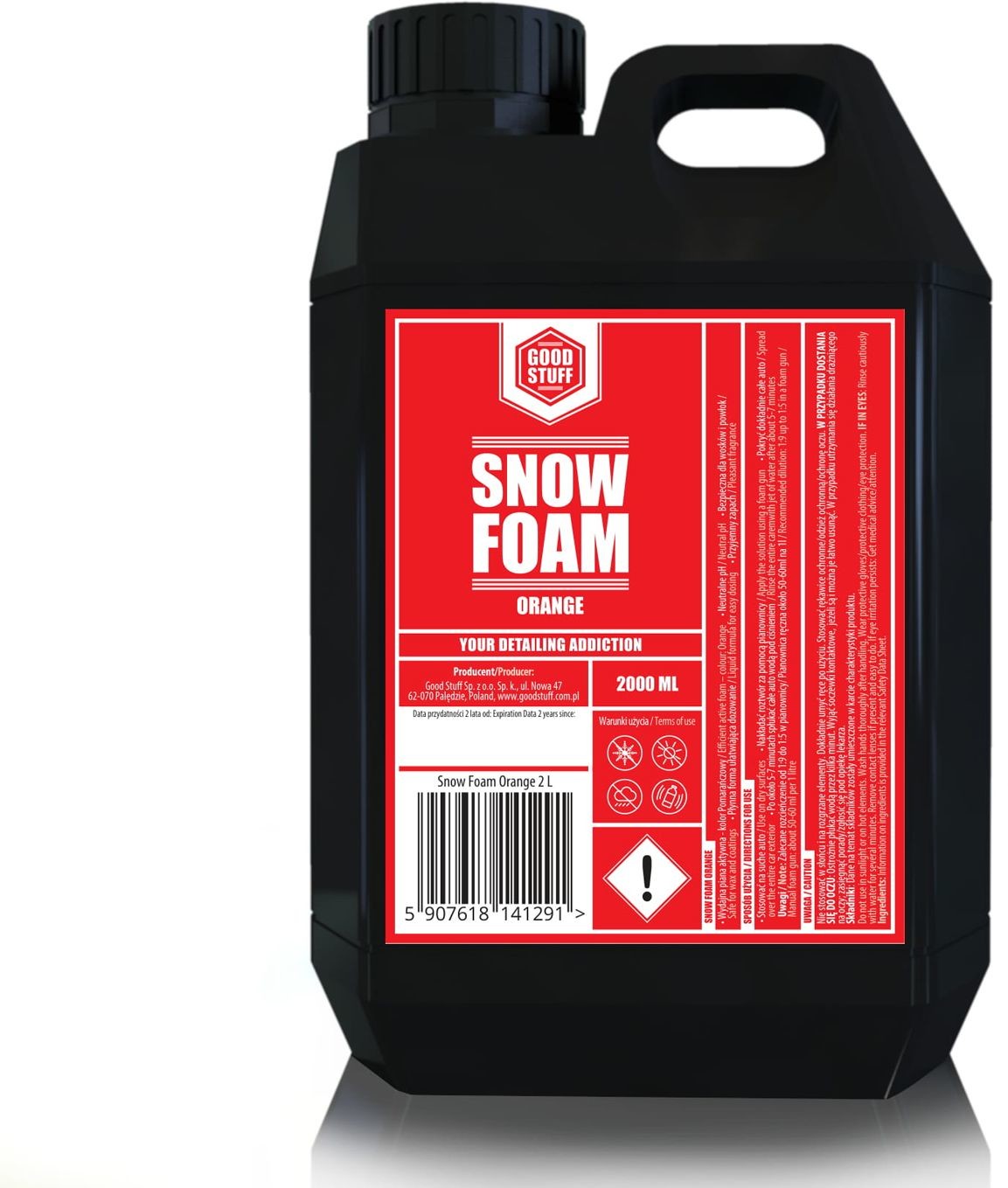 Good stuff Good Stuff Snow Foam Orange  piana aktywna o neutralnym pH, pomarańczowy kolor 2L 5907618141291