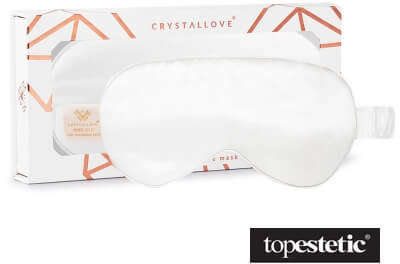 Crystallove Opaska Na Oczy Do Spania Jedwabna (biała) 1 szt