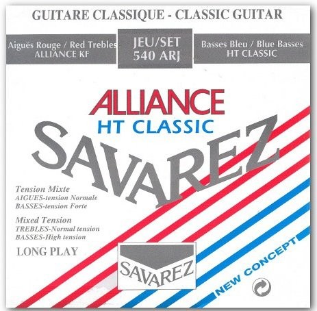 Savarez Zapewnia Klassik gitara Alliance Corum 540 ARJ komplet savarez struny Mixed Tension Czerwony/niebieski (standard/High) 500 ARJ