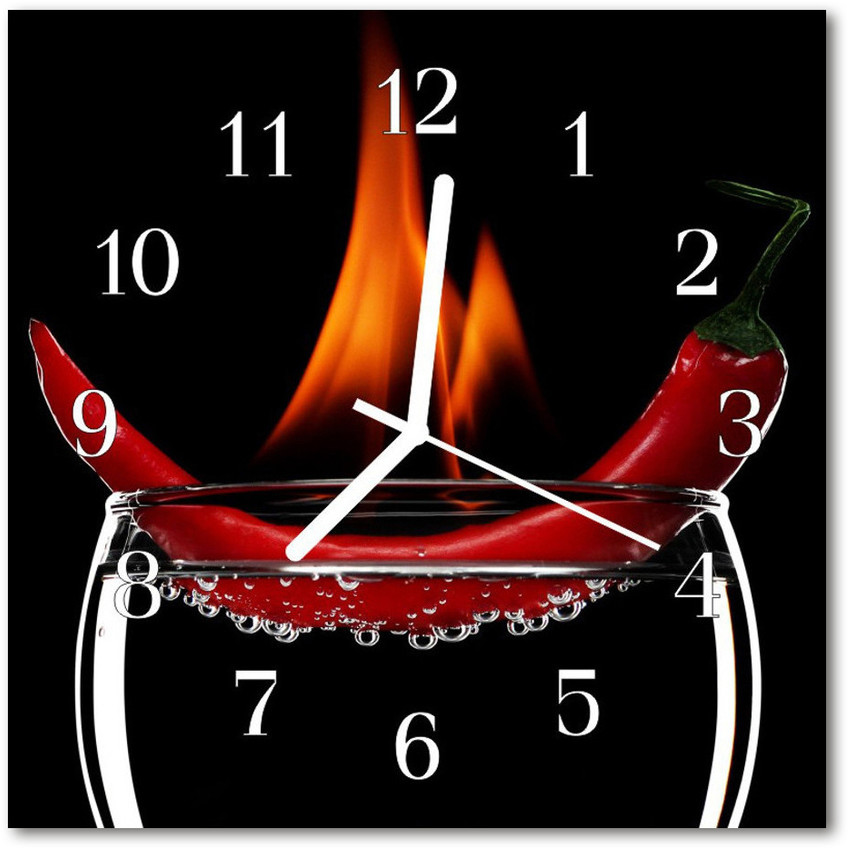 tulup pl Zegar ścienny kwadrat Ogień chili 30x30cm