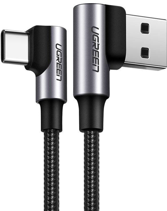 UGREEN kątowy kabel przewód USB - USB Typ C Quick Charge 3.0 QC3.0 3 A 2 m szary (US176 20857)