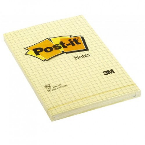 3M POST-IT Bloczek samop. POST-IT$109 w kratkę (662), 102x152mm, 1x100 żółty 3M-FT5