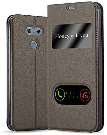 LG etui G6 firmy cadorabo pokrowiec osłona z punktu widzenia (View), funkcja stojaka i zapięciem na magnes do okien Case Cover osłona etui torebka z klapką Book Style DE-111475