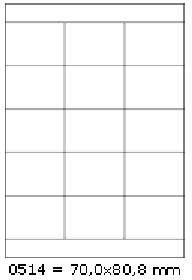 Cdrmarket Samoprzylepne etykiety 70 x 50,8 mm, 15 etykiet, A4, 100 arkuszy